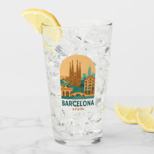 intage Barcelona Spain Sagrada Familia Glass 