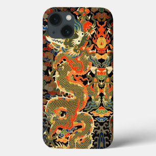 intage Chinese Dragon Textile Print Asian Art iPhone 13 Case