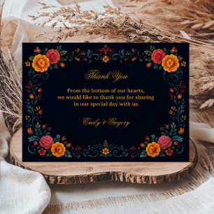 intage Folk Floral Gratitude Thank You Card