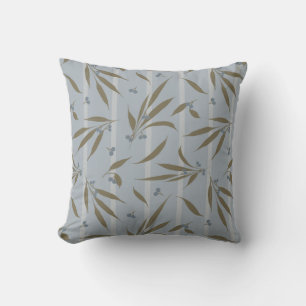 Intangible Olives and Stripes in Green and Blue Cushion