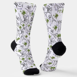 integral flower pattern of paris socks