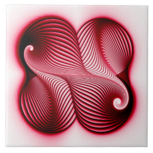 Integral red shape ceramic tile