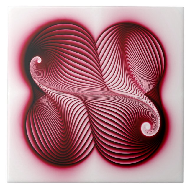 Integral red shape ceramic tile (Front)