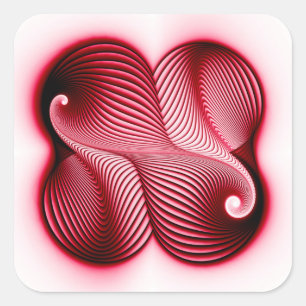Integral red shape square sticker