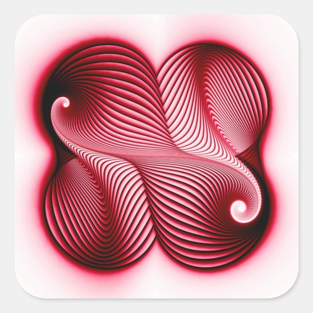 Integral red shape square sticker (Front)