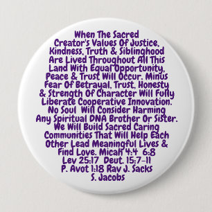 Integrated Plan for Truth, Justice,& Kindness  But 10 Cm Round Badge