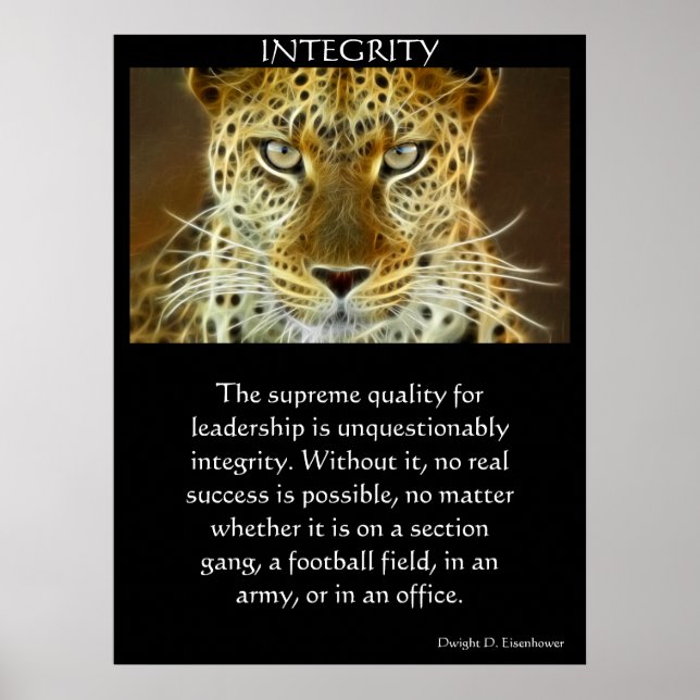 INTEGRITY Chinese Bengal Tiger with white glowing  Poster (Front)