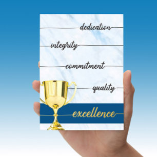 Integrity, Commitment to Excellence Appreciation Thank You Card