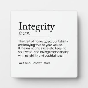Integrity Definition Plaque