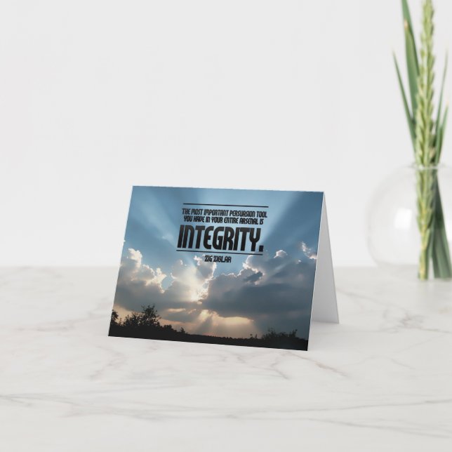 Integrity Inspirational Greeting Note Card (Front)
