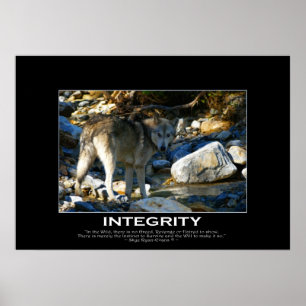 INTEGRITY Motivational WOLF Art Print
