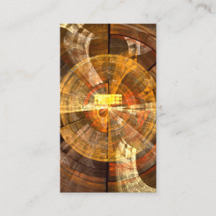 Integrity Radial Abstract Art in Warm Gold Tones Business Card
