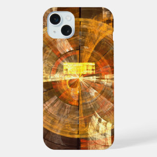 Integrity Radial Abstract Art in Warm Gold Tones iPhone 15 Plus Case