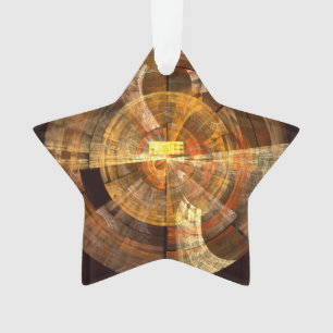 Integrity Radial Abstract Art in Warm Gold Tones Ornament