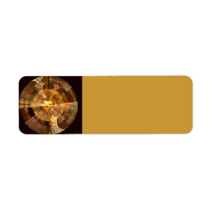 Integrity Radial Abstract Art in Warm Gold Tones Return Address Label