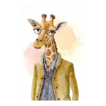 Intellectual Giraffe Poster