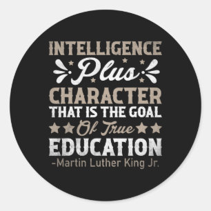 Intelligence Plus Character Mlk Day Black History Classic Round Sticker