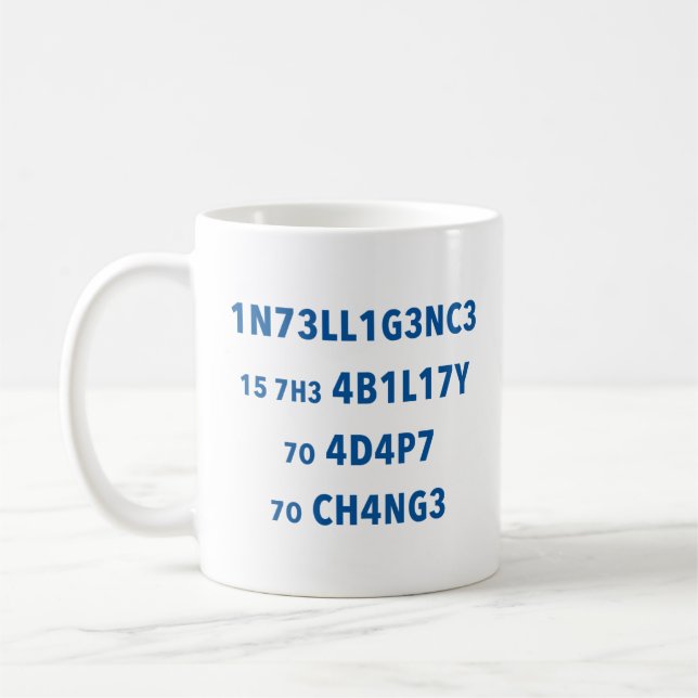 Intelligence Quote Motivational Mug (Left)