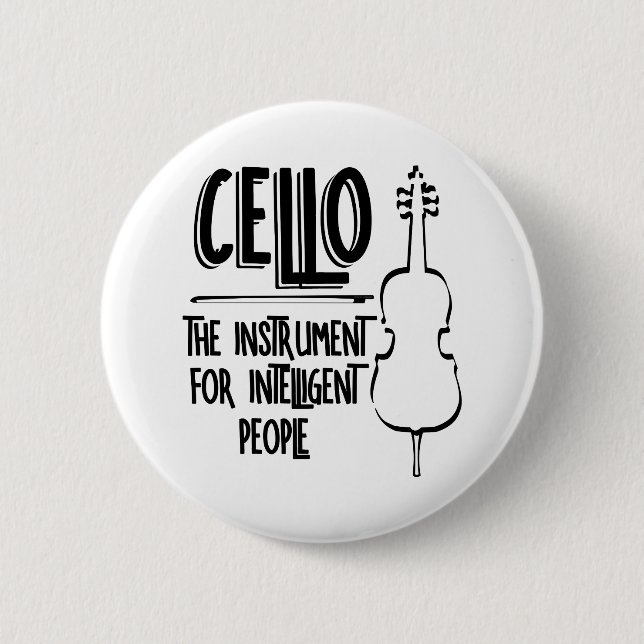 Intelligent Cellist Line Drawing 6 Cm Round Badge (Front)