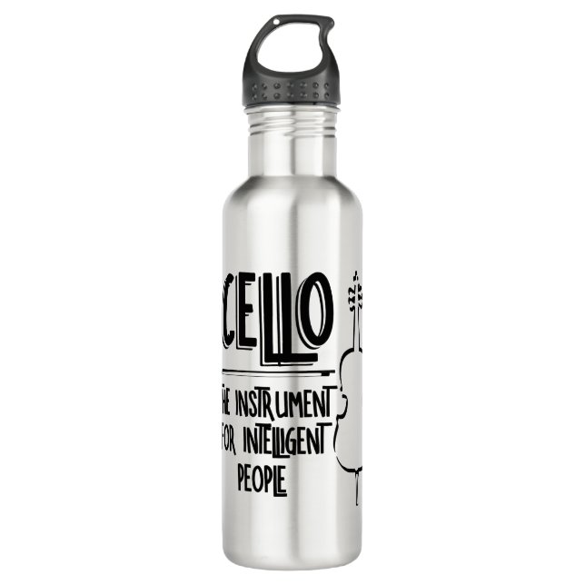 Intelligent Cellist Line Drawing 710 Ml Water Bottle (Front)