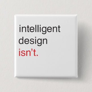 intelligent design 15 cm square badge