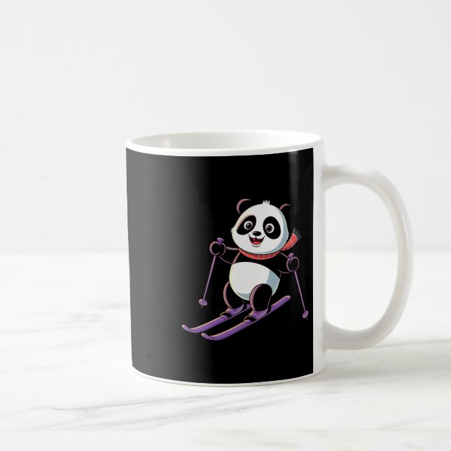 Intelligent Panda Playing Skiing Funny Humourous  Coffee Mug (Right)
