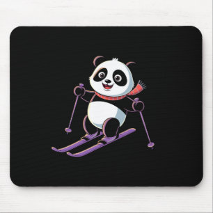 Intelligent Panda Playing Skiing Funny Humourous Mouse Pad