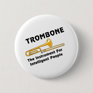 Intelligent Trombone 6 Cm Round Badge