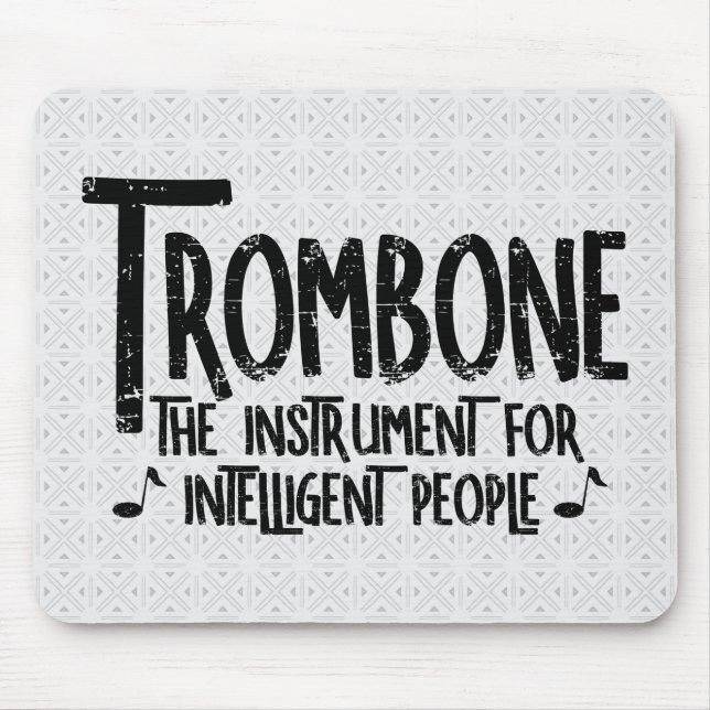 Intelligent Trombone Rough Text Mouse Pad (Front)