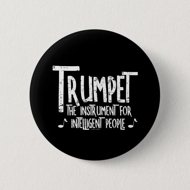 Intelligent Trumpet Rough Text 6 Cm Round Badge (Front)