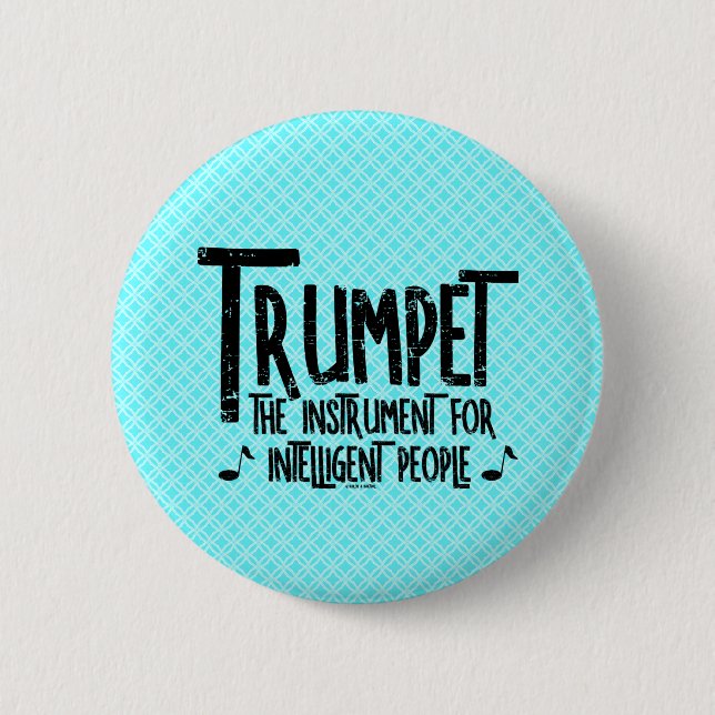 Intelligent Trumpet Rough Text 6 Cm Round Badge (Front)