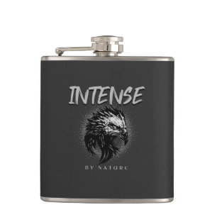 Intense By Nature Quote Motivational Inspiration Hip Flask