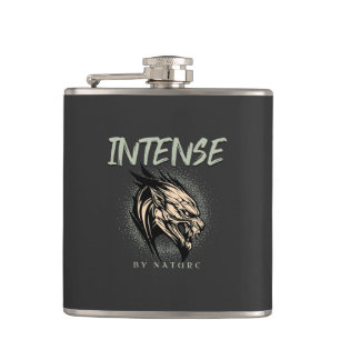 Intense By Nature Quote Motivational Inspiration Hip Flask