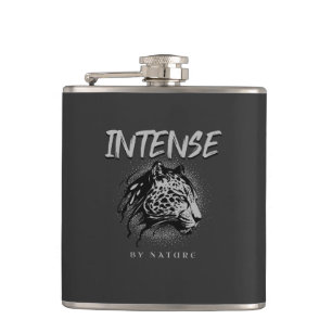 Intense By Nature Quote Motivational Inspiration Hip Flask