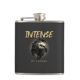 Intense By Nature Quote Motivational Inspirational Hip Flask