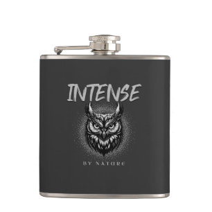 Intense By Nature Quote Motivational Inspirational Hip Flask