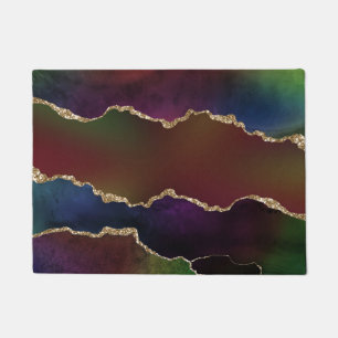 Intense Dark Agate Moody Rainbow Jewel Tone Doormat