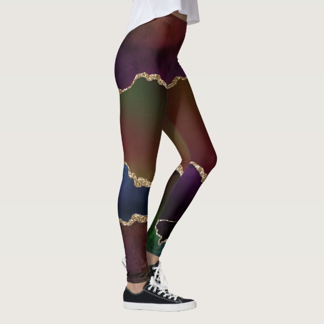 Intense Dark Agate | Moody Rainbow Jewel Tone Leggings (Right)