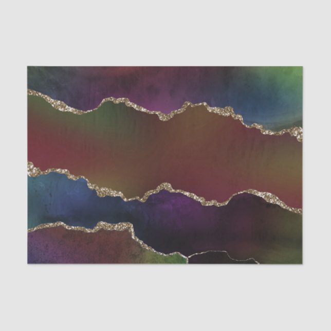 Intense Dark Agate | Moody Rainbow Jewel Tone Tissue Paper (Front)