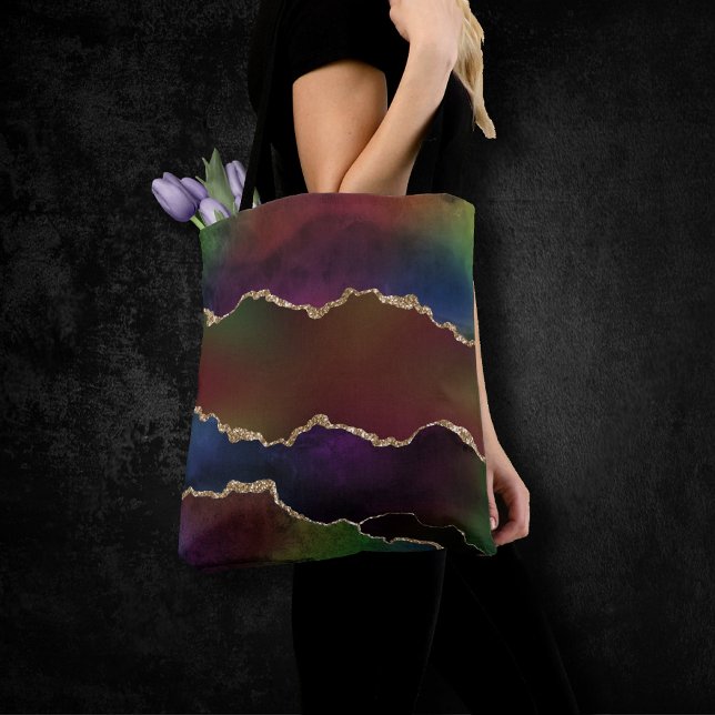 Intense Dark Agate | Moody Rainbow Jewel Tone Tote Bag (Creator Uploaded)