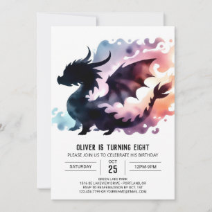 Intense Dragon Birthday Digital Invitation
