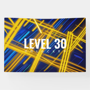 Intense Futuristic Neon Chaotic Digital Light Banner