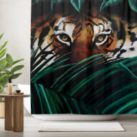 Intense Green Jungle Tiger Eyes Wildlife Leaves