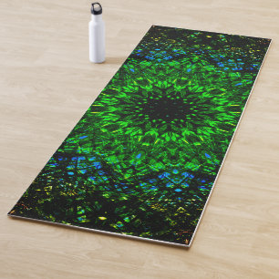 Intense Green Mandala Yoga Mat