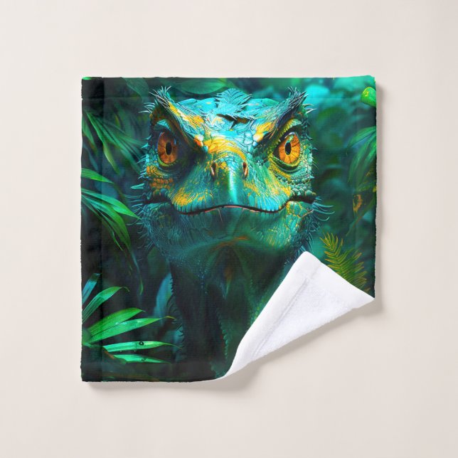 Intense Jungle Lizard Portrait Wash Cloth (Wash Cloth)