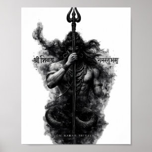 Intense Lord Shiva Trishul Om Namah Shivaya Art Poster