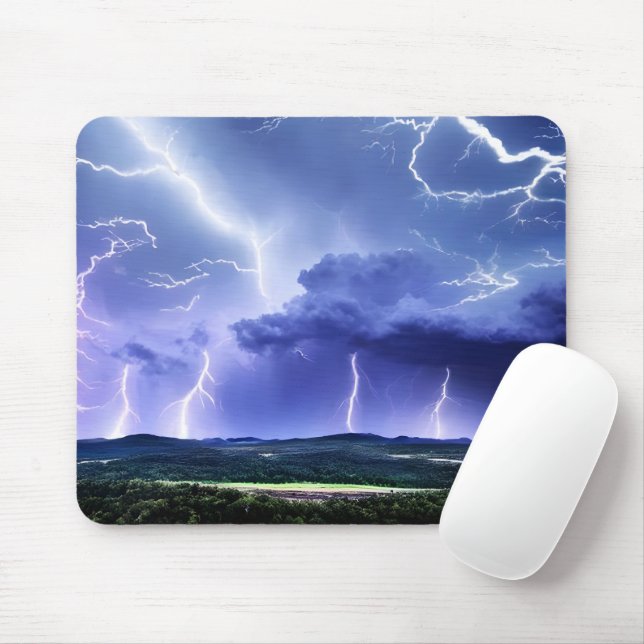 Intense Nature | Lightning Storm Mouse Pad (With Mouse)