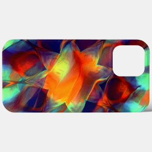 Intense orange flower in digital polished texture  iPhone 13 pro max case