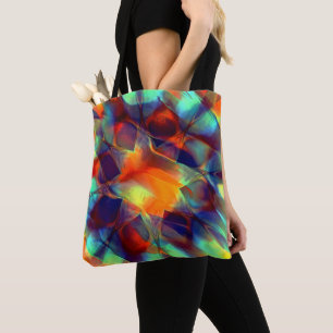 Intense orange flower in digital polished texture tote bag