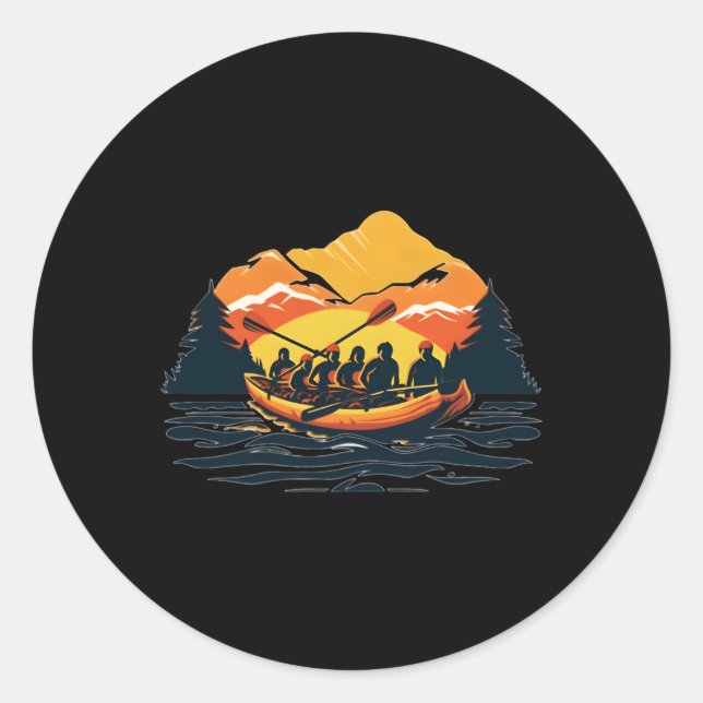 Intense Outdoor Adventure White Water Rafting Classic Round Sticker (Front)